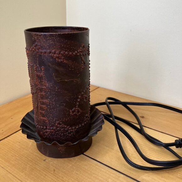 Punched Tin Nightlight Lamp Faith Hope Love Vintage Hand Crafted 5.75" tall - Picture 4 of 14